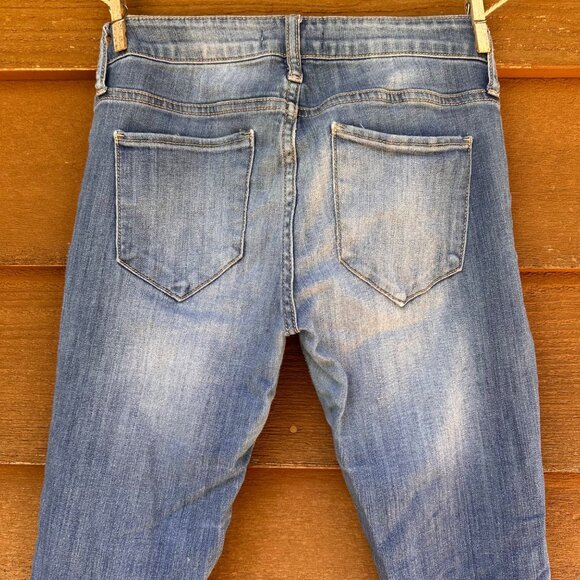 Cello Jeans Skinny Low Rise Distressed Blue Jeans Size 3 - Picture 9 of 13